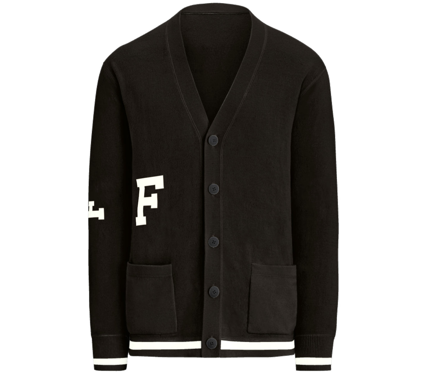 FAMILY ARTS ACADEMY LETTERMAN Merino Wool Cardigan by Mark Warren Jacques